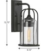 Progress Lighting, Watch Hill, 1-Light, Outdoor Wall Light, Textured Black, Clear Seeded Glass, Victorian Style - 2 of 2