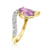 Ross-Simons 1.50 Carat Amethyst Ring With .41 ct. t.w. Lab-Grown Diamonds in 18kt Gold Over Sterling - 4 of 4