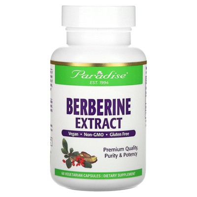 Paradise Herbs Berberine Extract, 500 mg, 60 Vegetarian Capsules