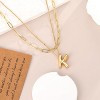 Letter Necklace With Balloon Pendant, 14K Gold Plated Double Chain Jewelry, Personalized Initial Necklace Gift for Women - 4 of 4