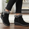 CUSHIONAIRE Women's Rhodes Faux Suede Winter Booties – Fur Boots for Women with Memory Foam, Comfy Boots with Faux Fur,Side Zipper, 2-Inch Wedge Heel - 2 of 4