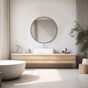 FURNIinspire Bathroom Vanity Mirrors Round Wall Mirror, Anti-Rust Bathroom Vanity Mirror With Aluminum Alloy Frame, Black, 24"*24" - 4 of 4