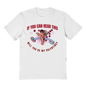 Rerun Island Men's Will You Be My Valentine Short Sleeve Graphic Cotton T-Shirt - 1 of 3