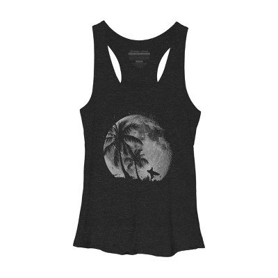 Women's Design By Humans Summer Night Surfing Silhouette By Darrenraya Racerback Tank Top
