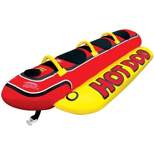 Airhead HD-3 Hot Dog Triple Rider Towable Inflatable 3 Person Boat Lake Tube with Tow Point, Handles, and Double Stitched 840-Denier Nylon Cover