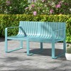 Tangkula Patio Loveseat 2-Person Bench w/ Curved Backrest Slatted Design for Backyard - 2 of 4