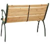 Patio Bench 48.4" Cast Iron and Solid Firwood - 2 of 4