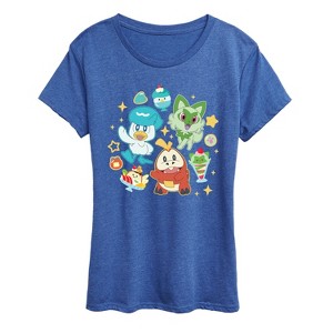 Women's - Pokémon - Sprig Fuec Quax Cafe Short Sleeve Graphic T-Shirt - 1 of 4
