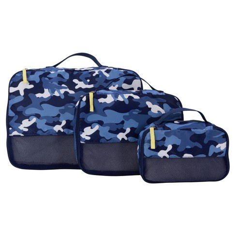 Blue cheap camo luggage