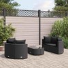 vidaXL Patio Sofa Set with Cushions Lounge Setting Outdoor 5 Piece Poly Rattan - Black - 2 of 4