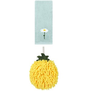 REGALWOVEN Soft Absorbent Decorative Hand Towel Set 6" x 6"/13" x 30" 2 Pcs - 1 of 4