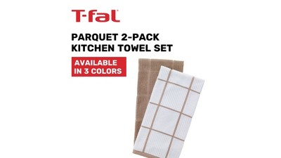 2pk Parquet Kitchen Towels Tan - T-fal : Target