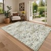 Washable Floral Living Room Rugs, Retro Accent Farmhouse Carpet for Bedroom, Soft Non Slip Large Floor Rugs for Dining Room Office - 3 of 4