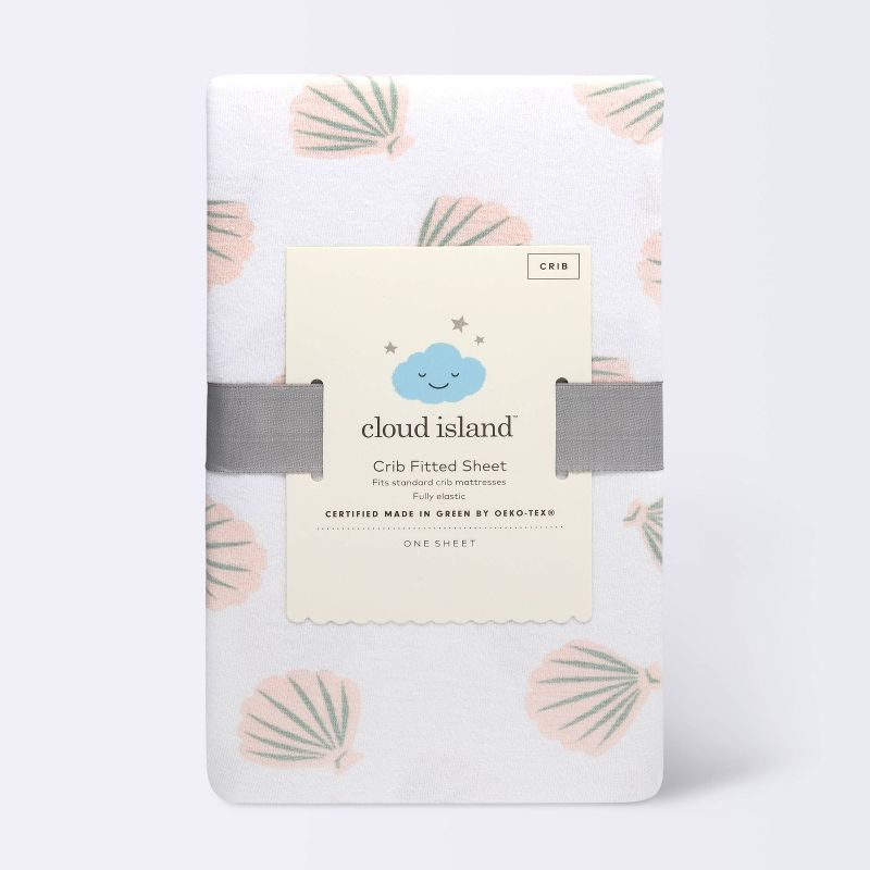 Polyester Rayon Jersey Fitted Crib Sheet - Cloud Island&#8482; Seashells, 6 of 7
