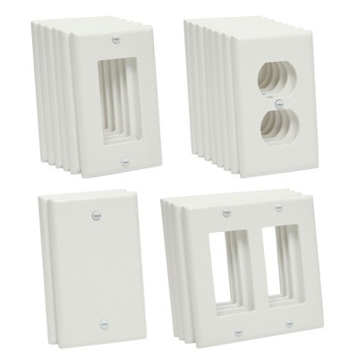 Built Industrial 20 Pack Standard Light Switch Plates and Outlet Covers, 1-Gang, 2-Gang, Blank Guard, Duplex Receptacle, White