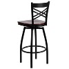 Flash Furniture Black ''X'' Back Swivel Metal Barstool - 3 of 4