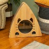 Armarkat Real Wood Medium Triangular Natural Solid Wood Cat Condo S2106 - 3 of 4