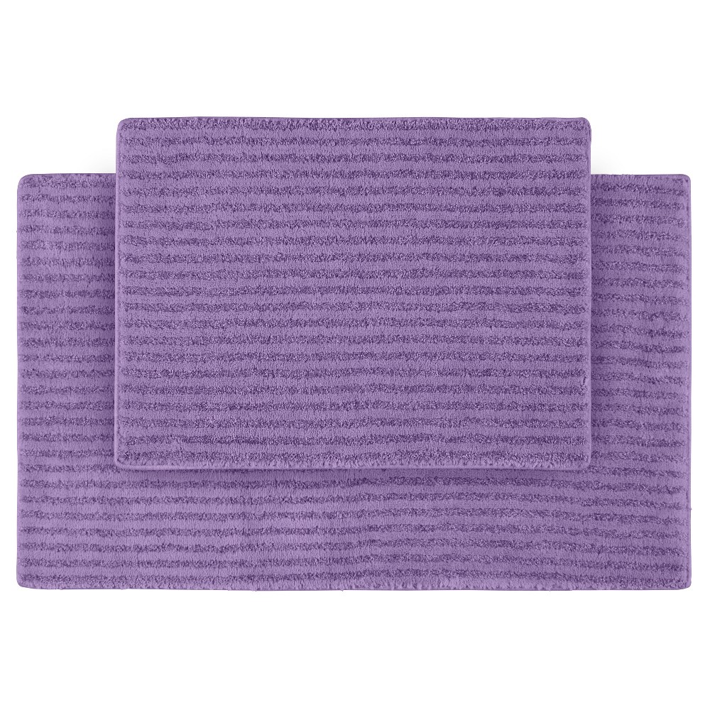 Photos - Bath Mat 2pc Sheridan Plush Washable Nylon Bath Rug Set Purple - Garland