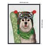Amanti Art 23"x28" Christmas Husky Snowboard by Fab Funky Framed Canvas Wall Art Print - 4 of 4