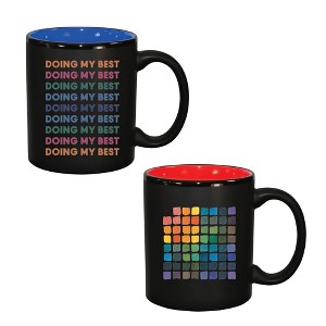 Courtside Market Retro Words & Color Chart 11 oz Tuxedo Mug 2 Piece Set - 1 of 1