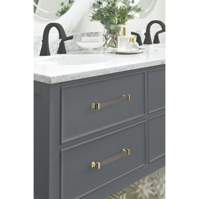 Overton 8-13/16 inch Black Chrome and Brushed Gold Bar Pull
