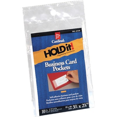 Cardinal Business Card Pockets Side Load 3-3/4"x2-3/8" 10/PK Clear 21510
