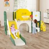 Costway 10 in 1 Toddler Slide Set with Magnetic Whiteboard, Telescope Ring Toss for Ages 3+ Gray+Blue/Green+Yellow - 2 of 4