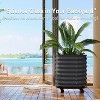 1PCS Mobile Self-Watering Planter - Galvanized Steel Rolling Garden Bed with Wheels for Herbs/Veggies Indoor & Outdoor - 3 of 4