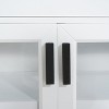Modern TV Console 67 Inch, Glass Doors and Storage Drawers, Adjustable Shelves Media Cabinet for Living Room - 4 of 4