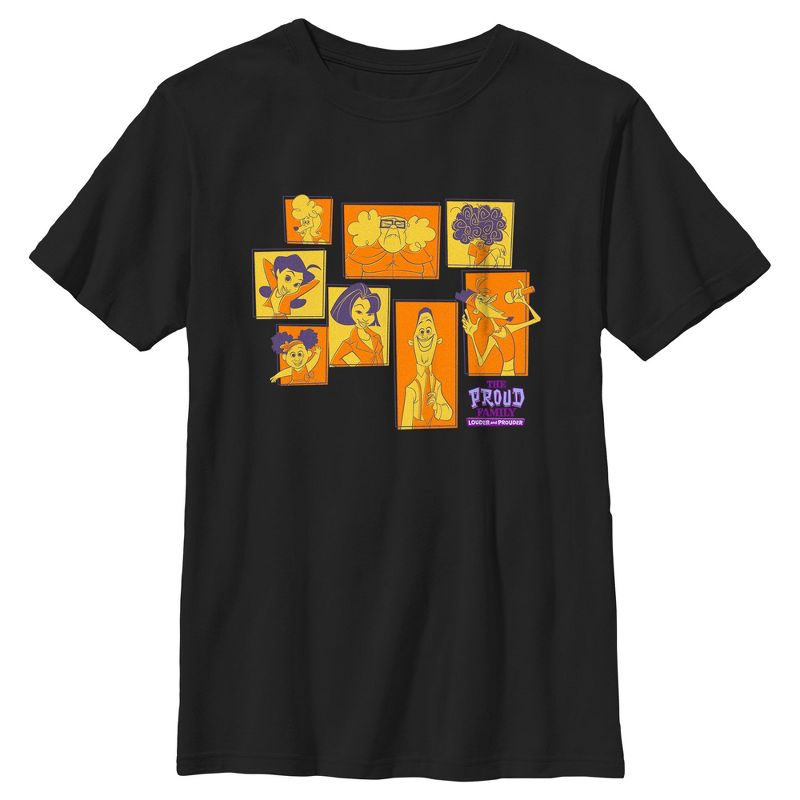 Boy's The Proud Family Orange Portraits T-Shirt, 1 of 6