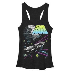 Women's Star Wars Millennium Falcon Battle Racerback Tank Top - 1 of 3