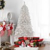 Northlight 7.5' Pre-Lit Flocked White Spruce Artificial Christmas Tree - Clear Lights - 2 of 4