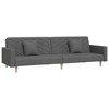 vidaXL 2-Seater Sofa Bed with Two Pillows Dark Gray Fabric - 2 of 4