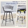 Sapphtopaz Swivel Dining Chairs Set of 2 Bistro Chairs Linen Knit Upholstered Dining Room Chair with Metal Legs Bar Chair for Dining Room - 4 of 4