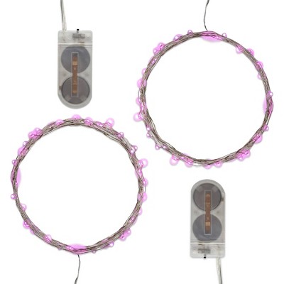 14' 2ct Submersible LED Mini Fairy String Lights Pink