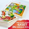 QUOKKA 24-48 pcs Wooden Puzzle Set - 4x Jigsaw Puzzle for Kids 4 5 6 Year Old - 3 of 4