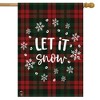 Let It Snow Plaid Burlap Winter House Flag 40" x 28" Briarwood Lane - 2 of 4