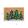 HomeRoots 36" X 72" Brown Green And White Christmas Trees Outdoor Coir Door Mat - 3 of 4