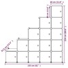 vidaXL Cube Storage Cabinet for Kids with 15 Cubes Organizer Bookcase White PP - White 61" 60.6" - 4 of 4