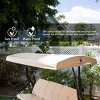 Barton 3-Person Outdoor Patio Swing Chair Canopy Shade Removable Cushion, Beige - 2 of 4