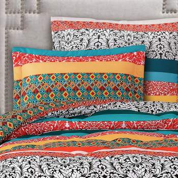 Lush Décor 3pc Full/Queen Cottage Core Ariana Flower Reversible Oversized  Quilt Set Blue/Dusty Pink