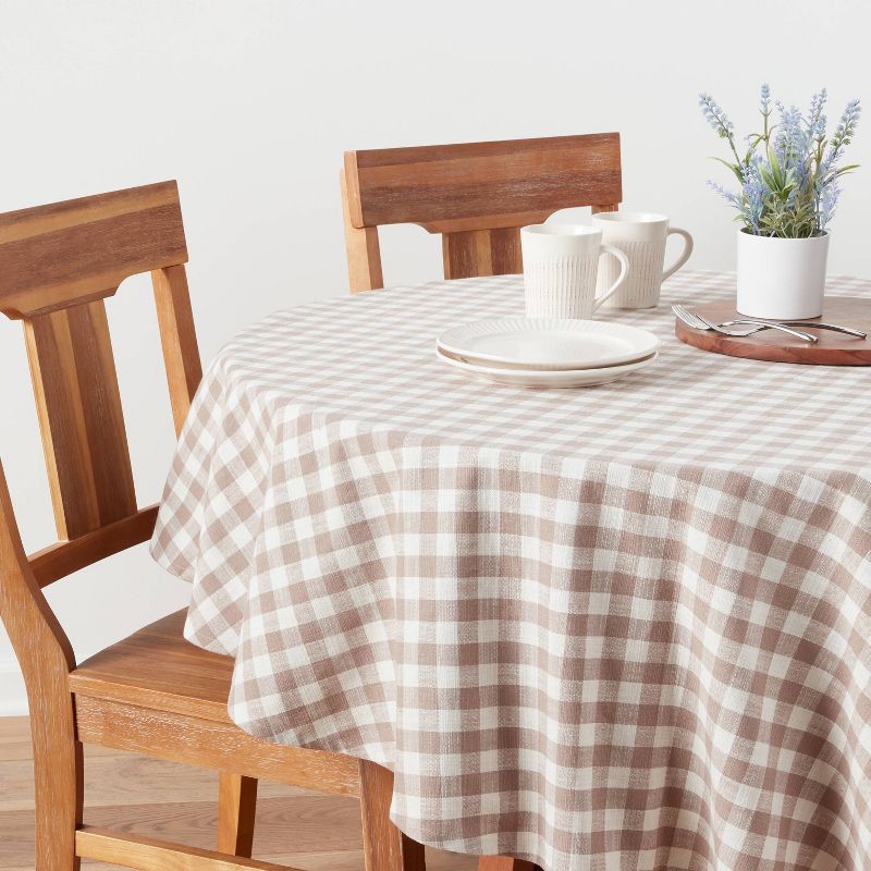 Cotton Gingham Tablecloth Taupe - Threshold™, 2 of 7