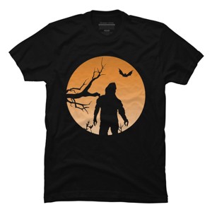 Men's Design By Humans Yeti Halloween Harvest Moon By LivedInTees T-Shirt - 1 of 4