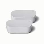 Caraway Home 2pc Dash Insert Ceramic Coated Glass Food Storage Container Set Gray