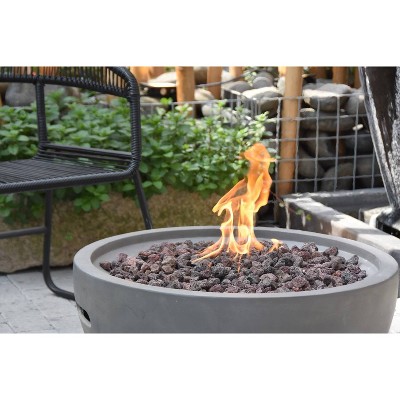 Nantucket Gray Round Concrete Gas Fire Pit Table