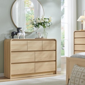 SinCiDo Modern 7 Drawers Dresser 47" Wide Chests of Drawers w/ Curved Profile Design Natural Texture for Bedroom,Living Room - 1 of 4