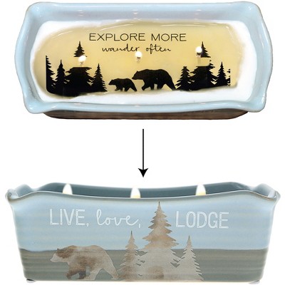 Pavilion Gift Company - Live Love Lodge - 12 oz - 100% Soy Wax Reveal, Triple Wick Candle Scent: Tranquility - Flame Candles