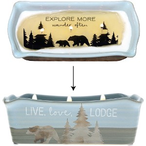 Pavilion Gift Company - Live Love Lodge - 12 oz - 100% Soy Wax Reveal, Triple Wick Candle Scent: Tranquility - Flame Candles - 1 of 4