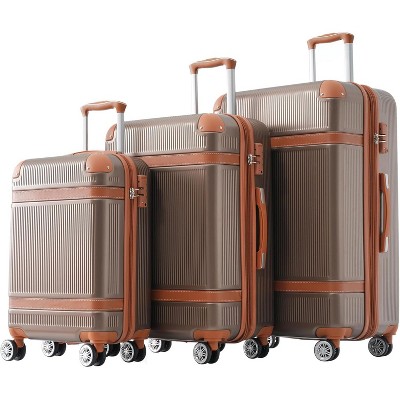 Luggage 3 Piece Set Hardshell Carry on Suitcase with 8 Spinner Wheels Portable Lightweight Expandable Luggages with TSA Lock Travel Rolling Luggage