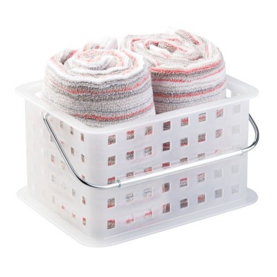Stackable Shower Basket for Dorm or Bathroom, Clear/Frost, Made in USA